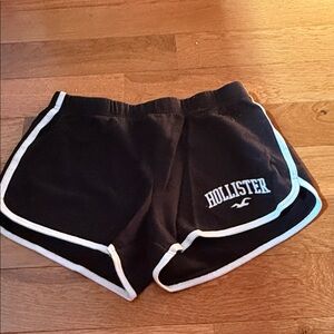 Hollister Black Women's Athletic Shorts with White Trim